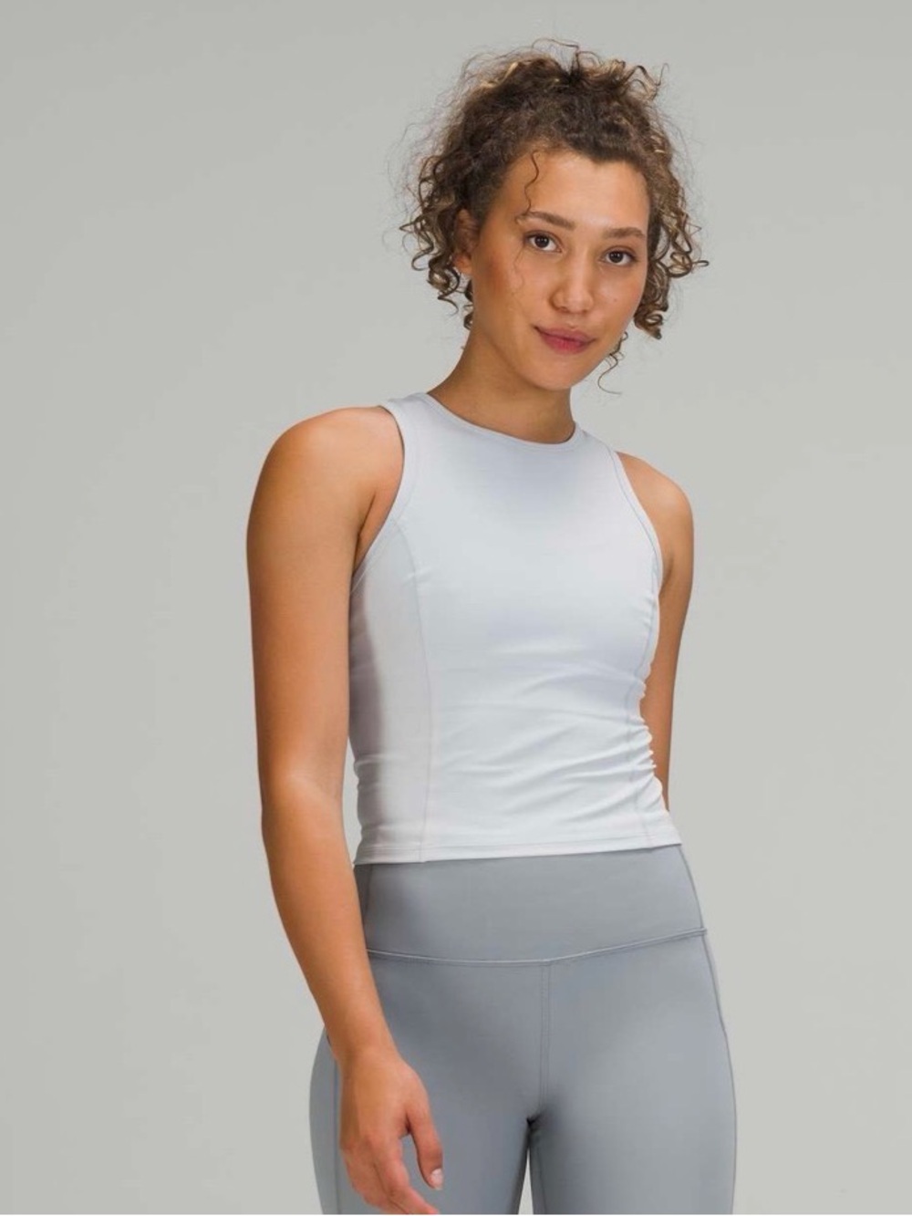 NWT Lululemon Nulux Racerback Cropped Run Tank Size 8 Ice Grey